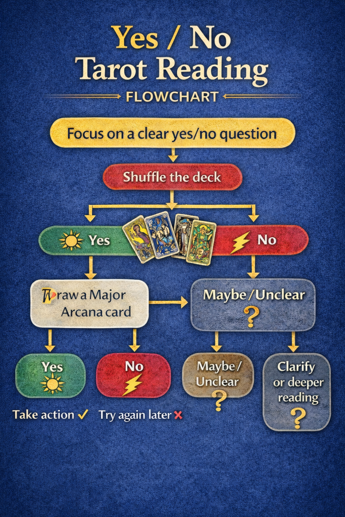 Yes or No Tarot Reading Flowchart